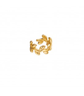 Goudkleurige earcuff in laurier vorm