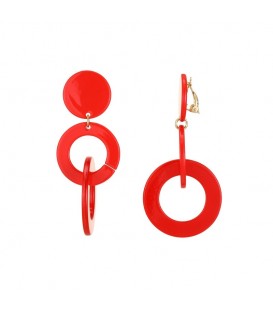 "Rode Oorclips met Dubbele Hangers - Belle Miss | Trendy Fashion Accessoires"