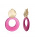 Schitterende Goudkleurige Oorclips met Roze Hanger - Must-have Accessoire