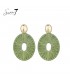 Groene Raffia Oorhangers met Goud | Must-have Modeaccessoires