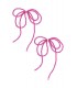 Fuchsia roze strik oorhangers met glas kralen