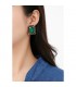 Grote groene oorclips met glasstenen rand glamoureuze oorbellen