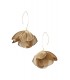 Bruine oorhangers met stof en goudkleurig element Trendy Accessoires