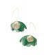 Groene oorhangers met stof en goudkleurig element Luxe Accessoires