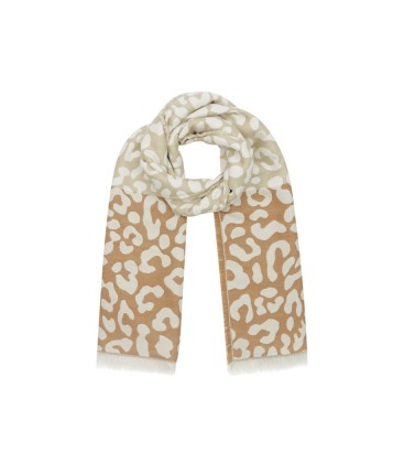 Beige warme winter sjaal met een mooie print