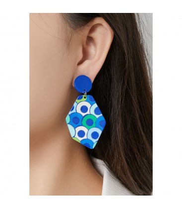 Oorclips in blauw met groene kleuren van het merk Belle Miss Paris